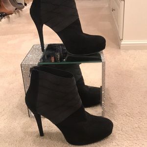 Stuart Weitzman black suede gorgeous booties